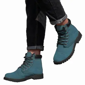 Men Aqua Blue Mid Top Boots