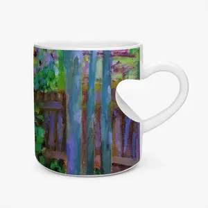 Backyard Fence Peach Heart Mug