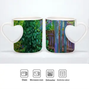 Backyard Fence Peach Heart Mug