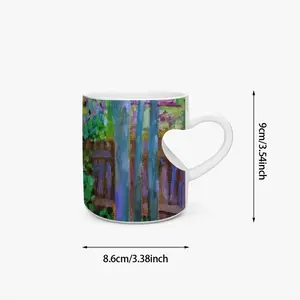 Backyard Fence Peach Heart Mug