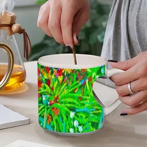 Plants At Giverny Peach Heart Mug