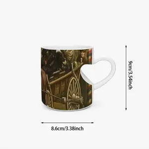 Jews Fleeing The Pogroms Peach Heart Mug