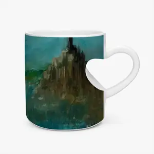 St Michaels Mount France Peach Heart Mug