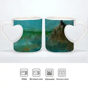 St Michaels Mount France Peach Heart Mug