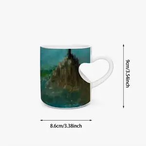 St Michaels Mount France Peach Heart Mug