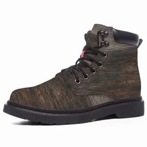 Men Rustic Wood Mid Top Boots