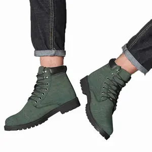 Men Weathered Teal Mid Top Boots