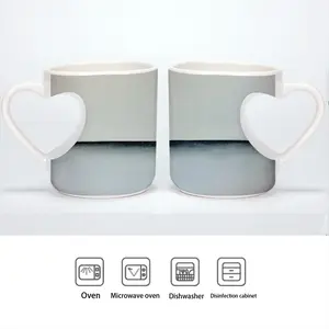 Charcoal White No 1 Series 4 Peach Heart Mug