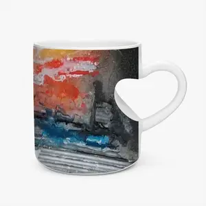 Sunset Peach Heart Mug