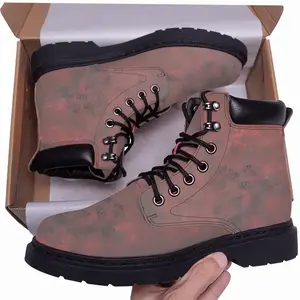 Men African Red Mid Top Boots