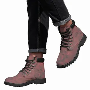 Men African Red Mid Top Boots