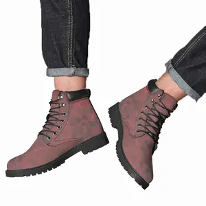 Men African Red Mid Top Boots