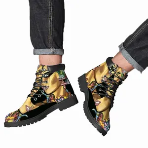 Men Let Us Dance Prints Mid Top Boots