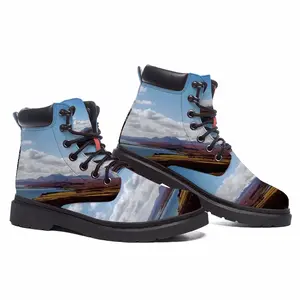 Men Snowy Mountains Of Tongue Mid Top Boots