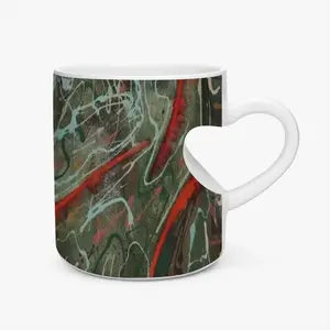 Birds Symphony Peach Heart Mug