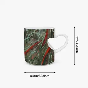 Birds Symphony Peach Heart Mug