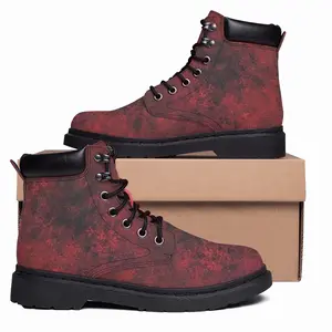 Men Burst Of Red Mid Top Boots