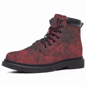 Men Burst Of Red Mid Top Boots