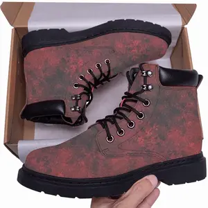 Men Burst Of Red Mid Top Boots