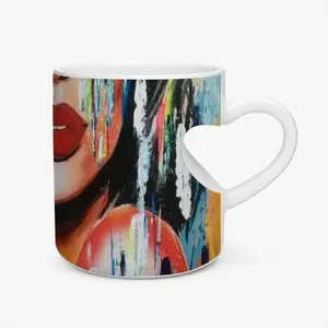 Summer Rain Peach Heart Mug