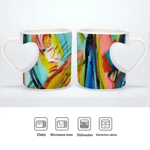 Everything Is Built Peach Heart Mug