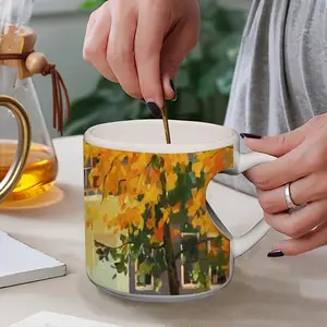 Autumn Day In Svitlovodsk Peach Heart Mug