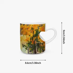 Autumn Day In Svitlovodsk Peach Heart Mug