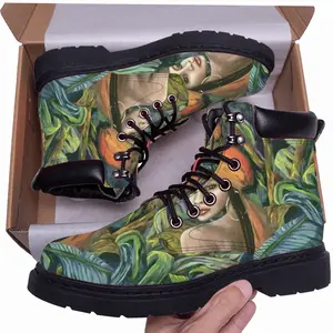 Men Tropical Lips Mid Top Boots