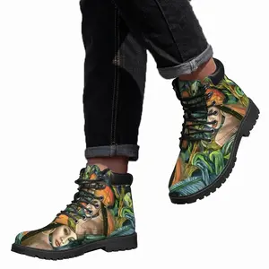 Men Tropical Lips Mid Top Boots