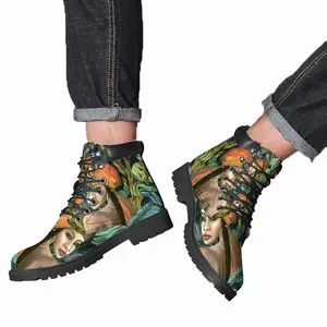 Men Tropical Lips Mid Top Boots