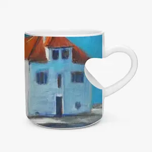 Monastery On The Island Peach Heart Mug