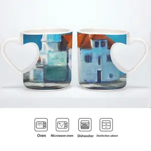 Monastery On The Island Peach Heart Mug