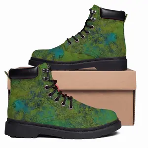 Men Lime Abstract Mid Top Boots