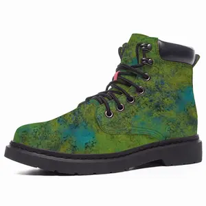 Men Lime Abstract Mid Top Boots