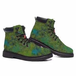 Men Lime Abstract Mid Top Boots