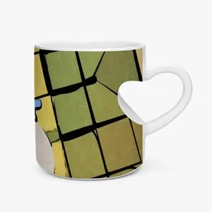 Santorini Oia The Terrace Peach Heart Mug