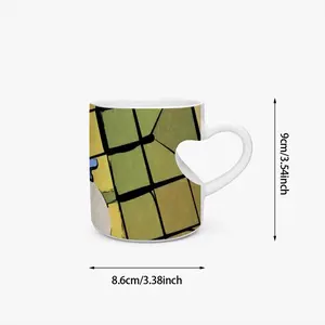 Santorini Oia The Terrace Peach Heart Mug