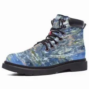 Men Deep Blue Mid Top Boots