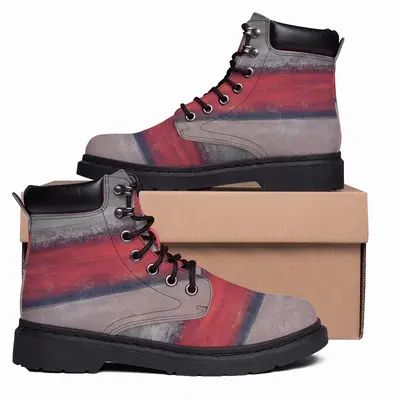 Men Red Divide Mid Top Boots