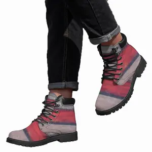 Men Red Divide Mid Top Boots