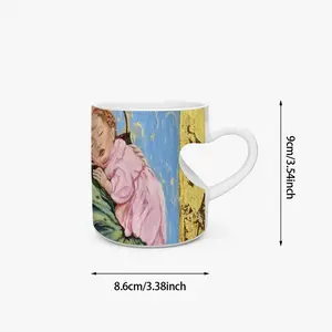 Godmother And Her Son Peach Heart Mug