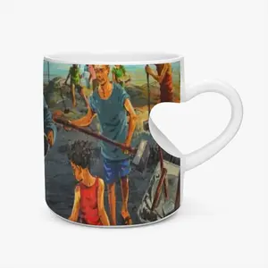 Road To Brotherhood Peach Heart Mug