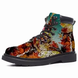 Men Autumn Leaves Mid Top Boots