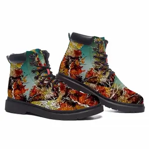 Men Autumn Leaves Mid Top Boots