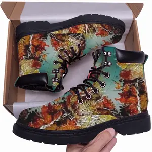 Men Autumn Leaves Mid Top Boots