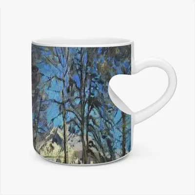 Sunny Day In Yaroslavl Peach Heart Mug