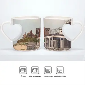 Main Beach East Hampton Peach Heart Mug