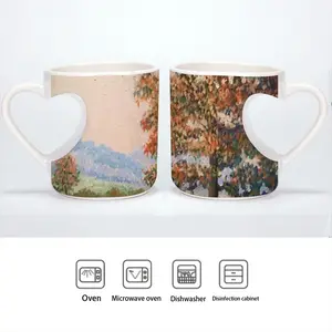 Autumn In The Country Peach Heart Mug