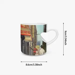 Peace Newsstand Brighton Beach New York City Peach Heart Mug