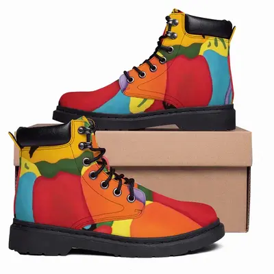 Men Floral Punch Mid Top Boots